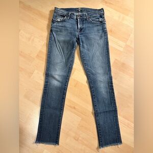 7 for all Mankind Roxanne Stretch Ankle Low Rise Skinny Jeans 28